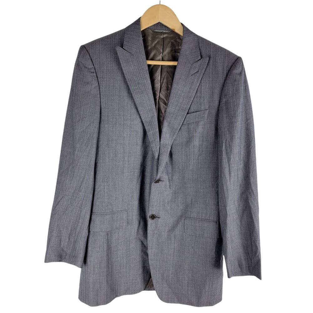 Canali Wool Blazer Lined Gray Two Button Single V… - image 1